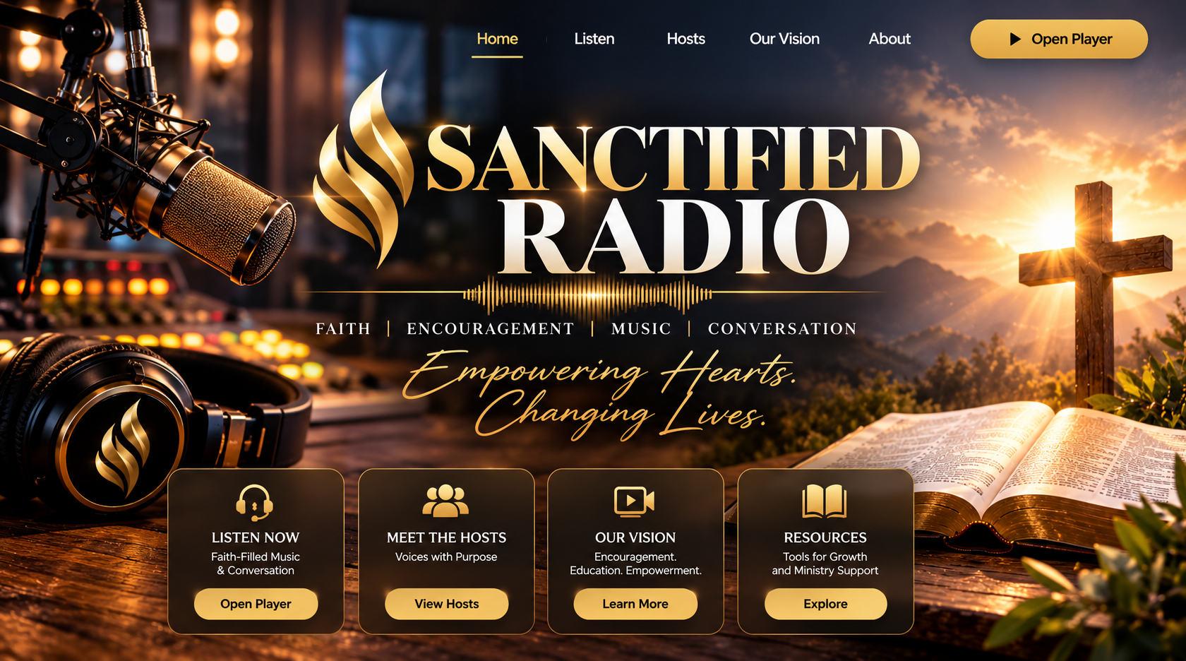 Sanctified Radio website preview