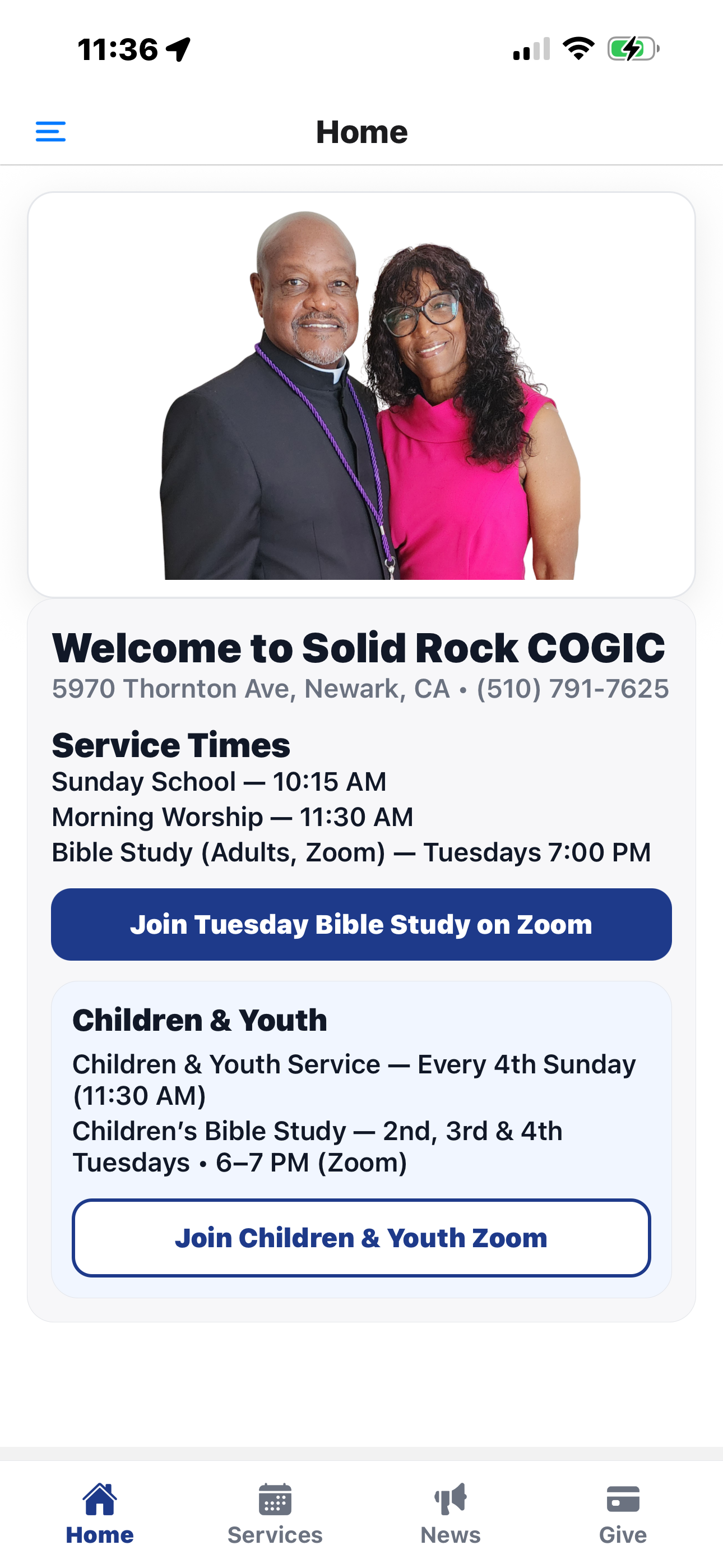 Solid Rock Church Newark APP website preview